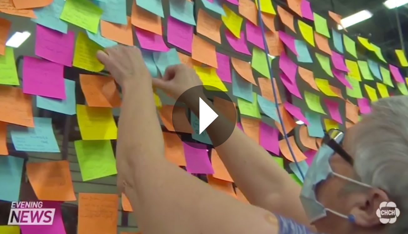 St. Catharines vaccine clinic plastered with post-it notes