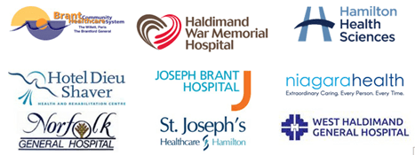 Logos des hôpitaux de la région de Hamilton, Niagara, Haldimand, Brant et Burlington 