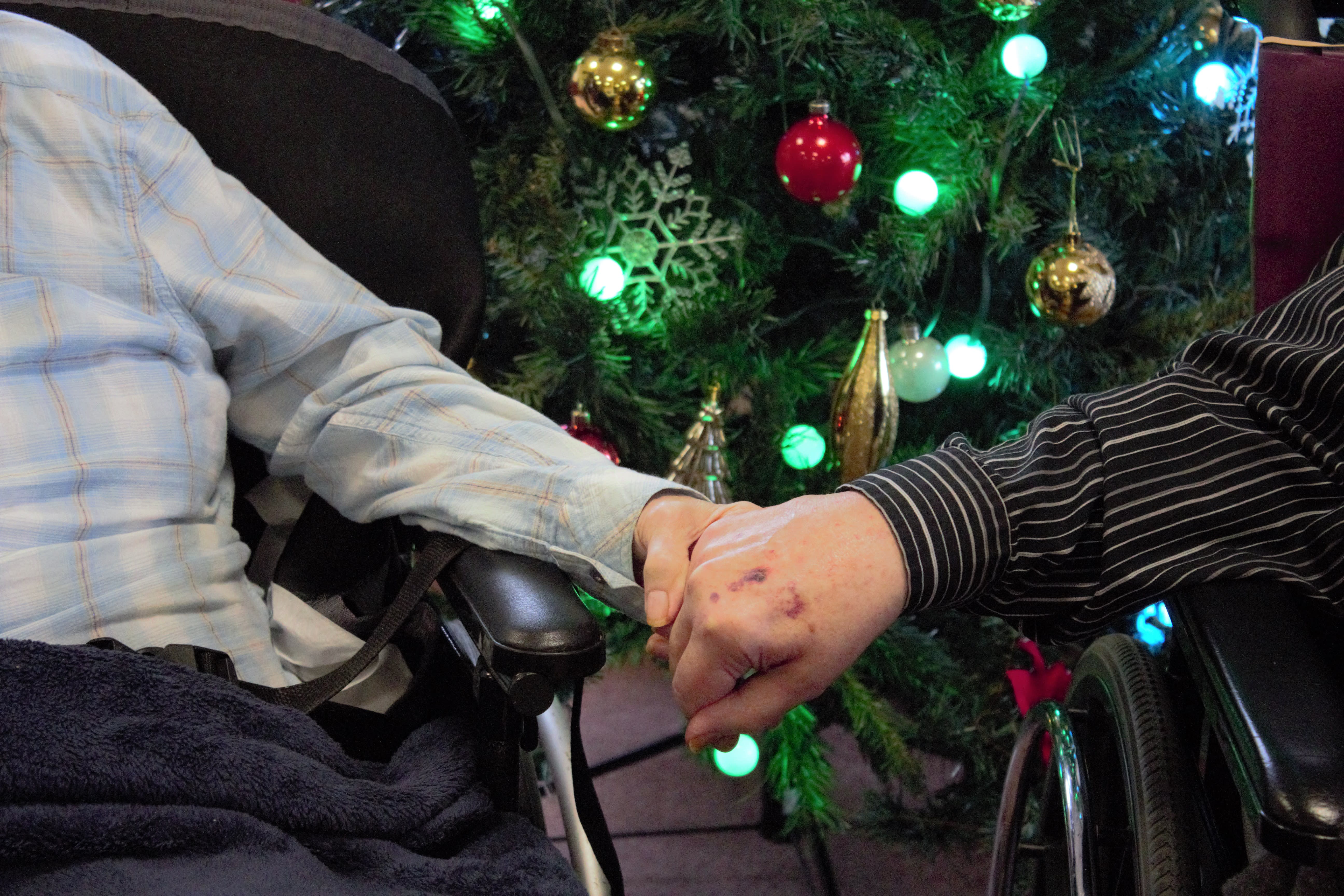 Marilyn and Larry Lanigan hold hands together at the Welland Site.