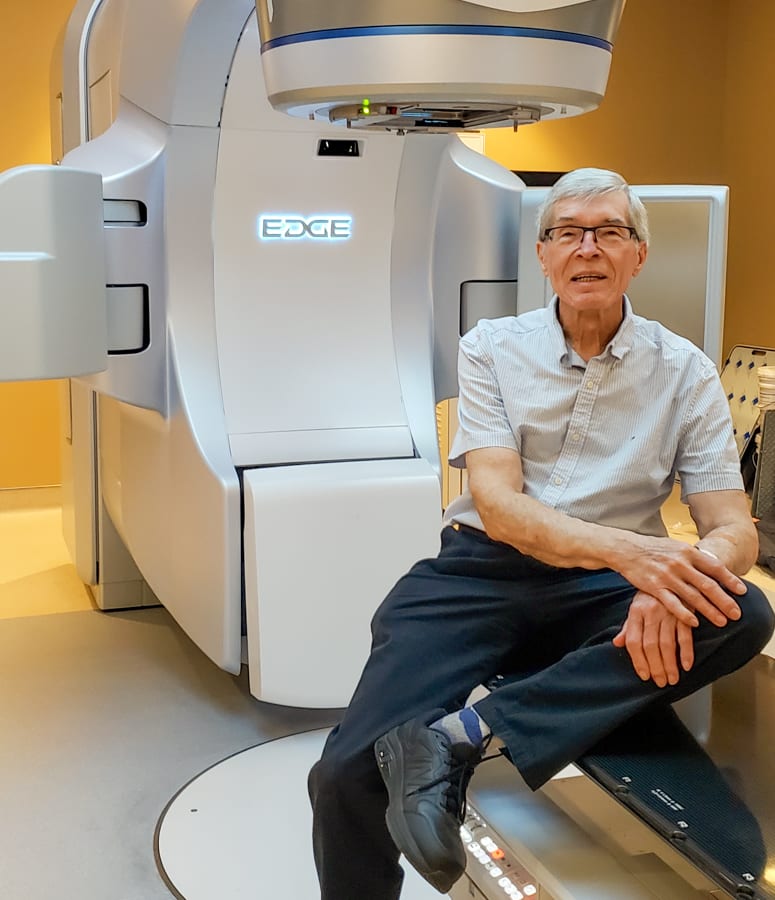 Radiation physicist Joe Szabo in a radiation suite at Walker Family Cancer Centre