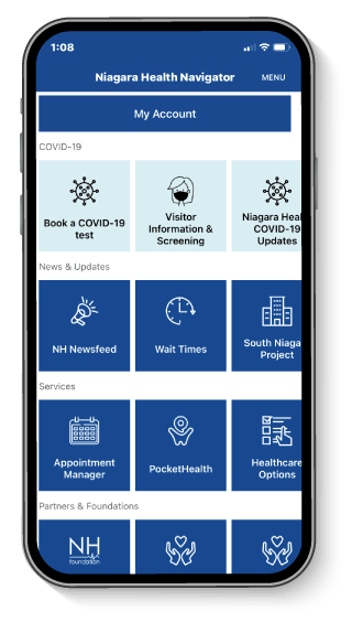 Niagara Health Navigator is a mobile app that gives you access to a growing set of resources to help you navigate your care journey.