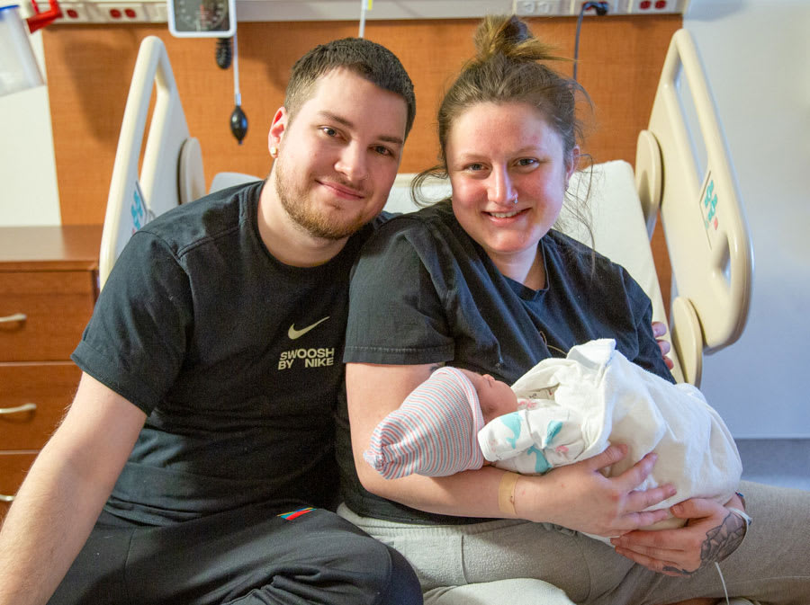 Michael and Meagan Ferguson hold baby Olivia at St. Catharines hospital