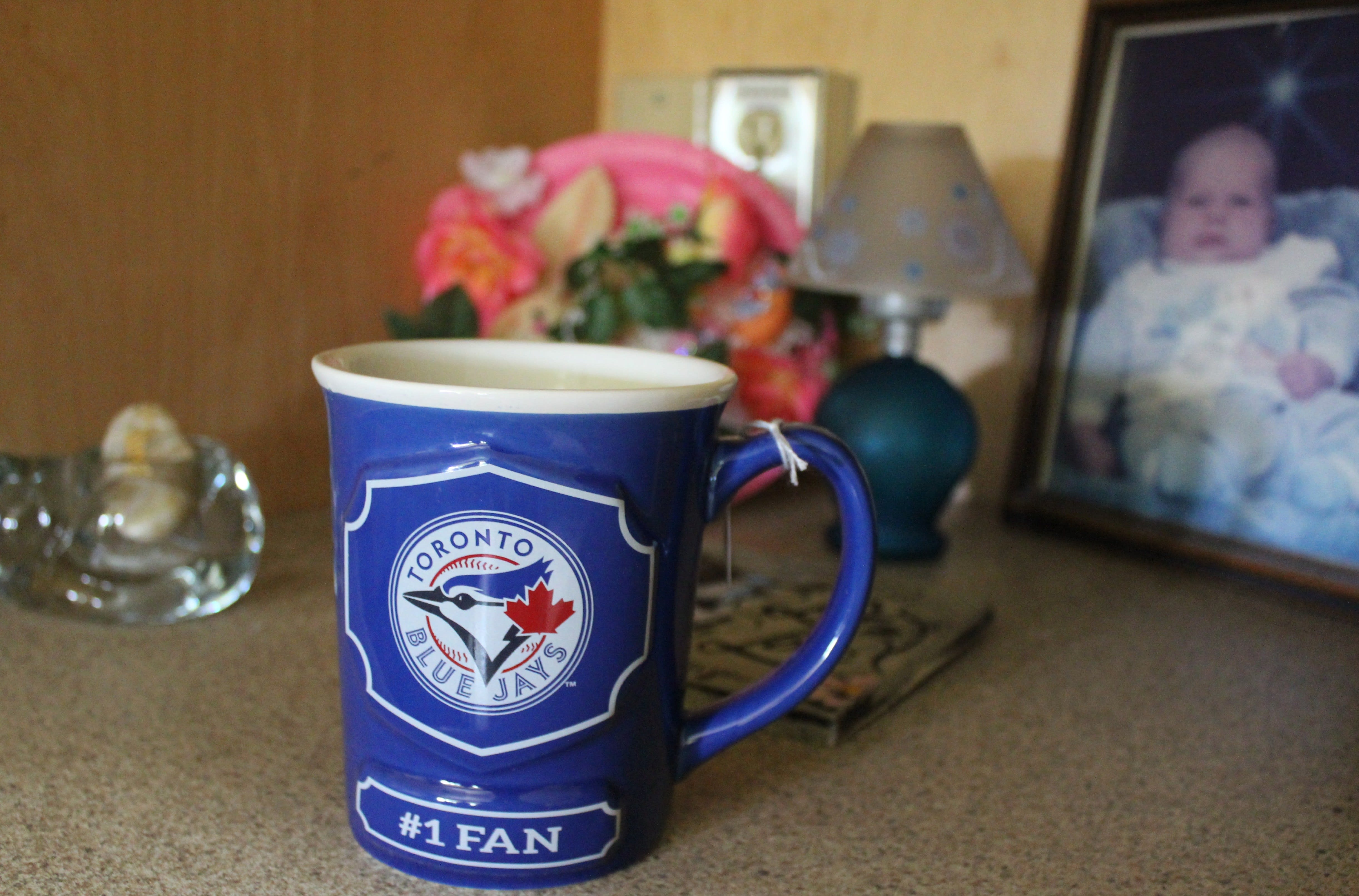Robin Clapp's Toronto Blue Jays mug.