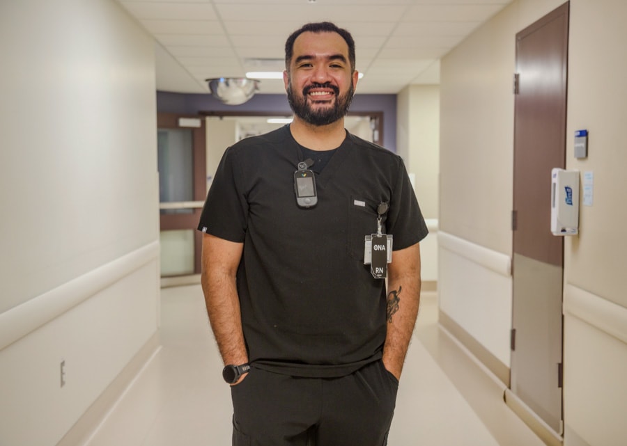 Barney Zafe is a registered nurse at Niagara Health. He is in the orthopedic unit.