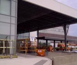 scaffolding in front of the new hospital building