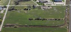 arial photo of the hospital site before construction