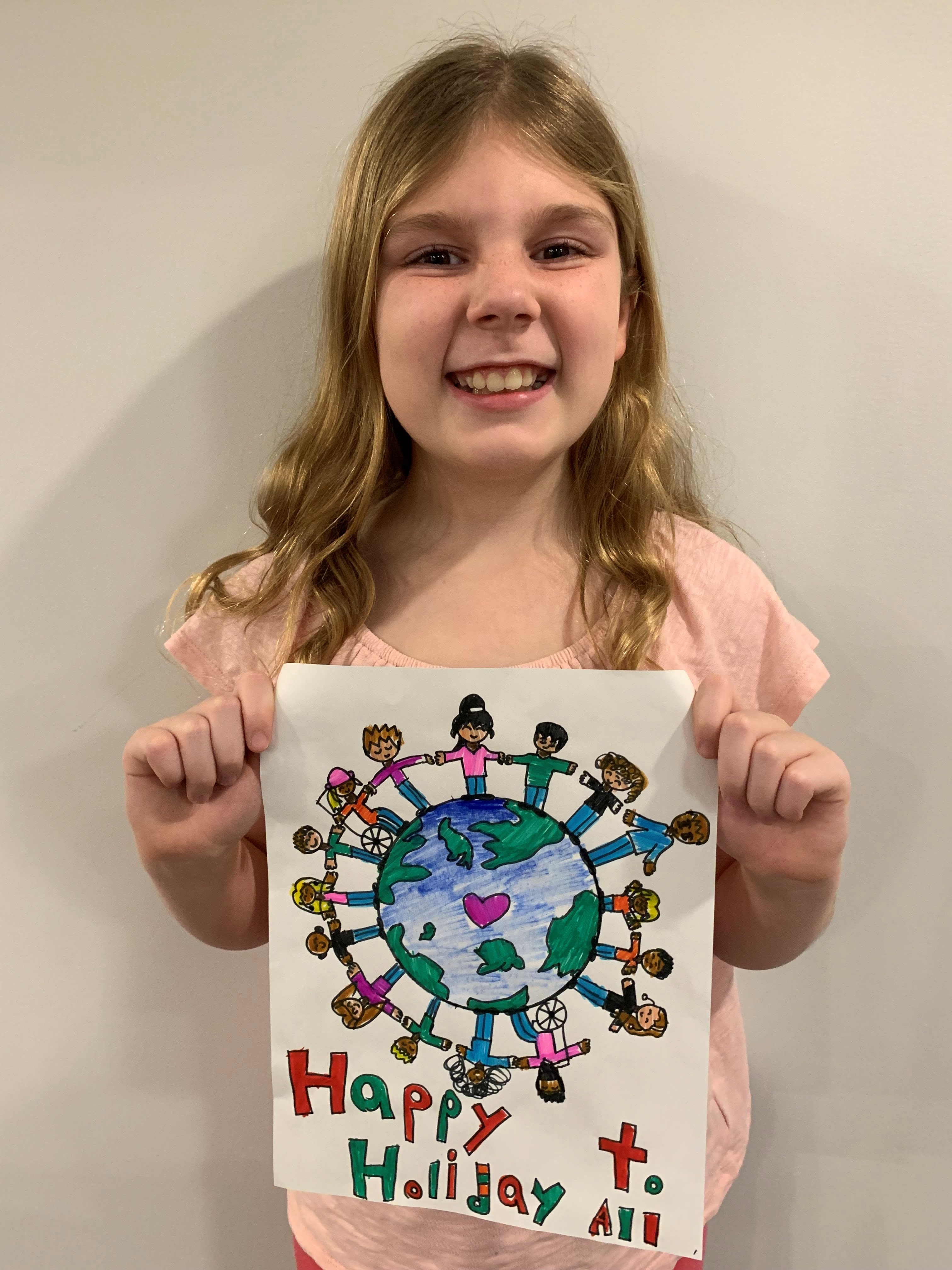 Kaelynne Folkes, 2021 Holiday Card Contest for Kids Grand Prize Winner.